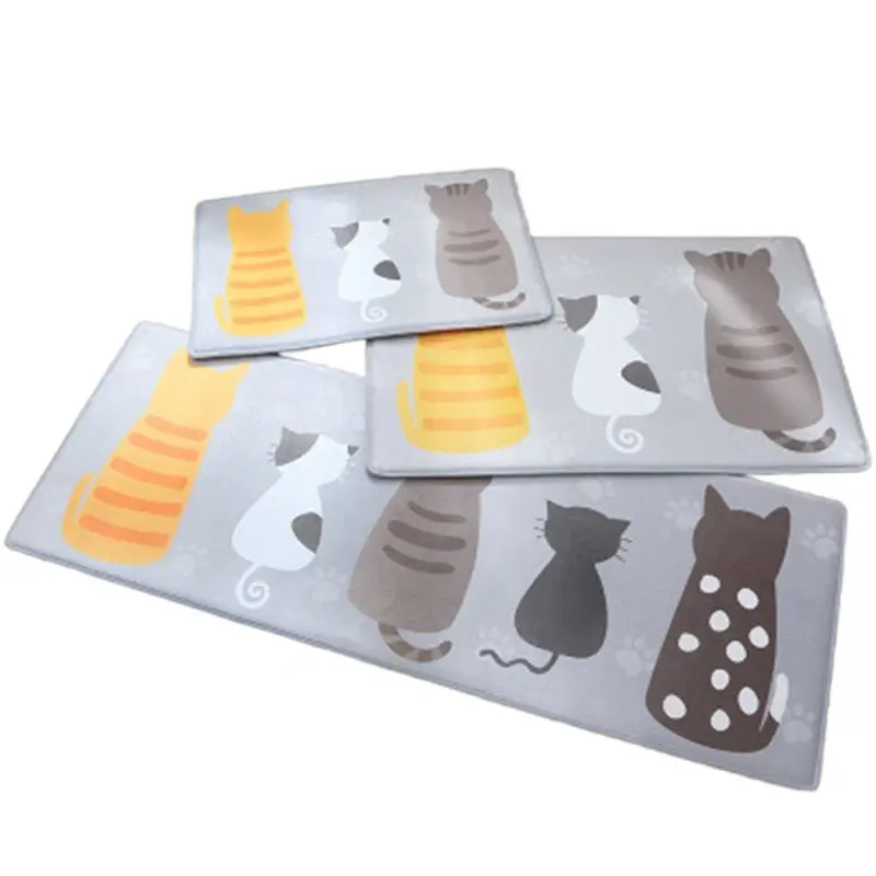 Tapis de sol gris avec Famille de Chats