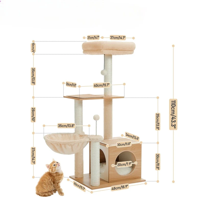 Arbre a Chat en Bois Naturel