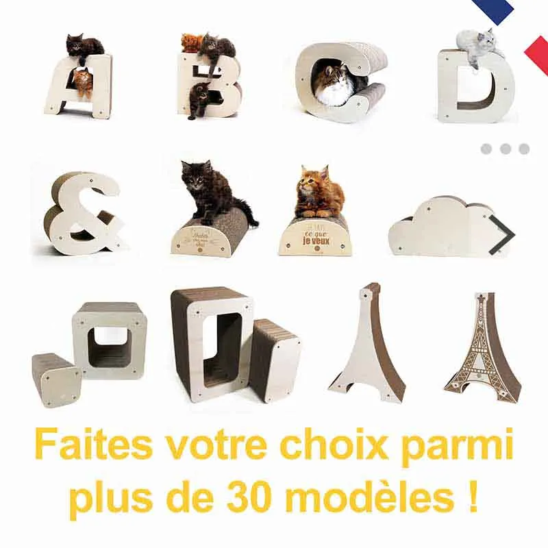 Griffoirs chats rechargeables design - Lettres et formes au choix