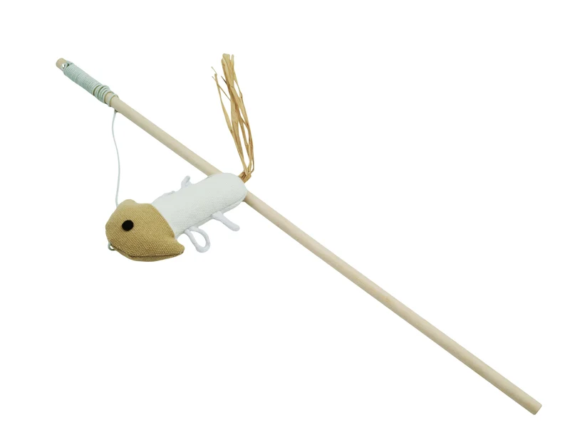 Bud'z Jouet pour chat - Canne à pêche méduse - beige
