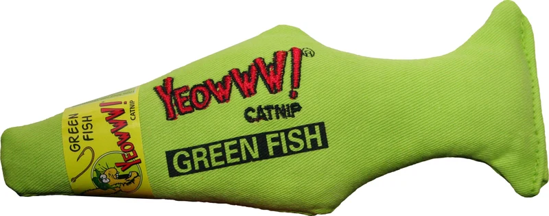 Ducky World - Jouet d'herbe à chat - YEOWWW! - Poisson 7" vert