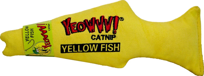 Ducky World - Jouet d'herbe à chat - YEOWWW! - Poisson 7" Jaune