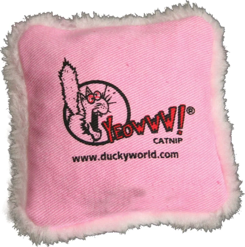 Ducky World - Jouet d'herbe à chat - YEOWWW! - Oreiller rose