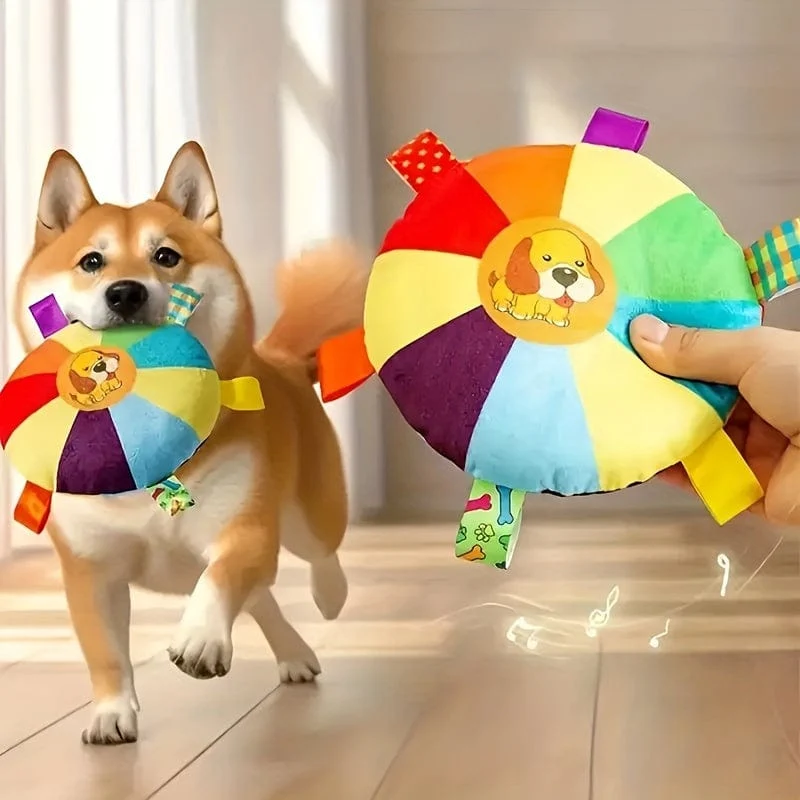 Jouet interactif en peluche pour chien avec couineur résistant