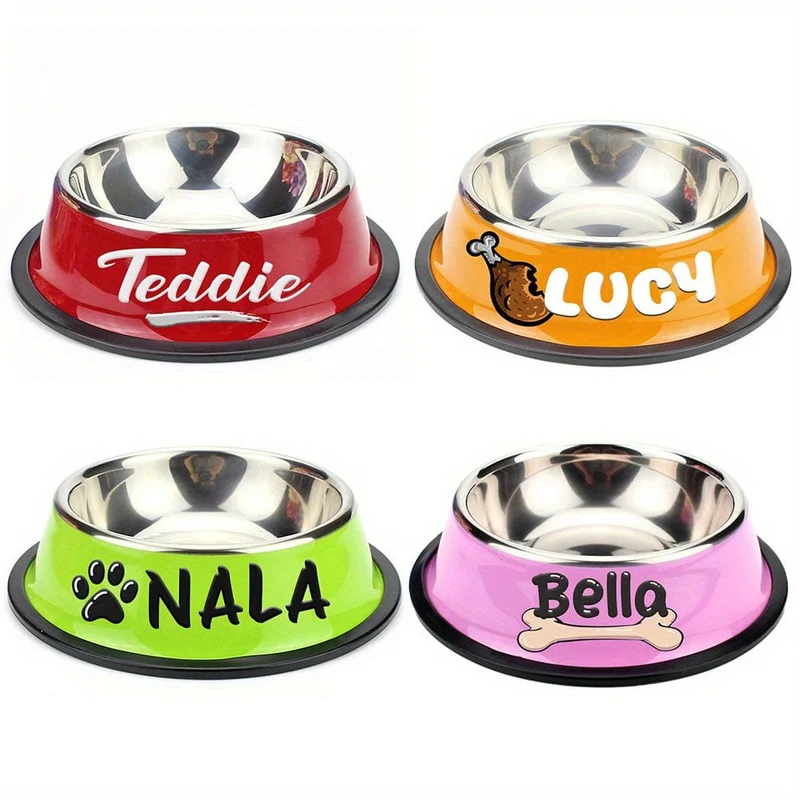 Gamelle personnalisée antidérapante pour chien et chat – acier inoxydable