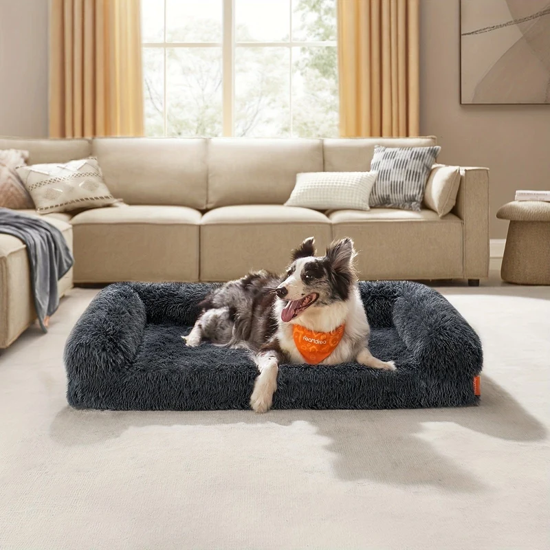 Lit orthopédique XL pour chien, façon canapé douillet, housse lavable