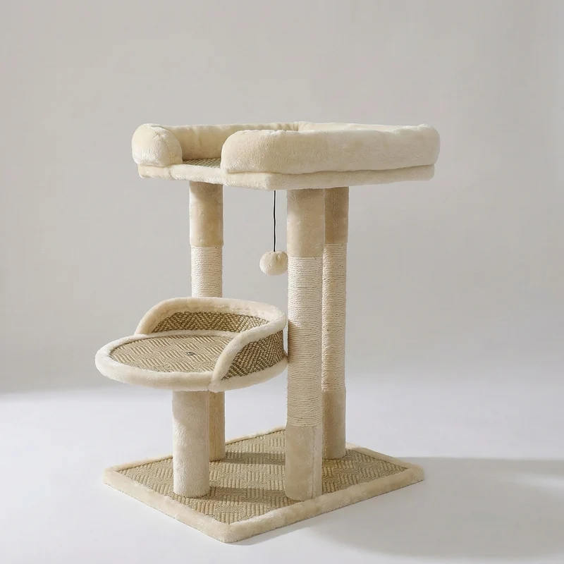 Arbre à Chat "Le Rafraîchissant" - Tissage Anti-Poils & Base 4 Piliers