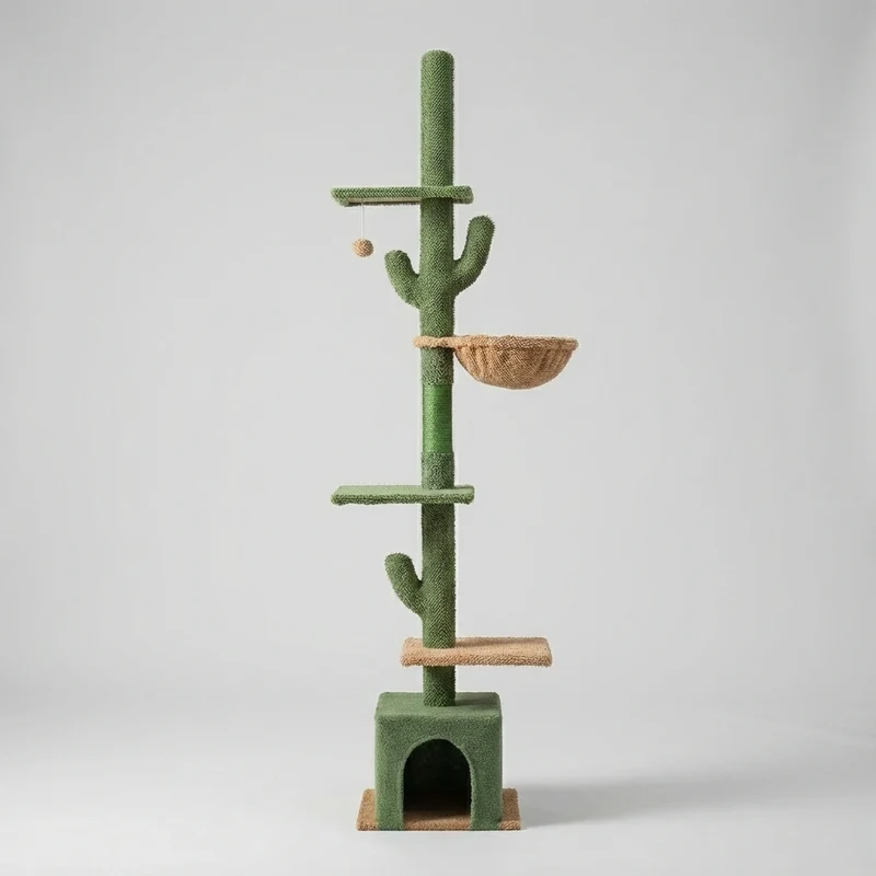 Arbre à Chat Cactus "Sky Pillar" - Fixation Plafond & Télescopique (242-275cm)