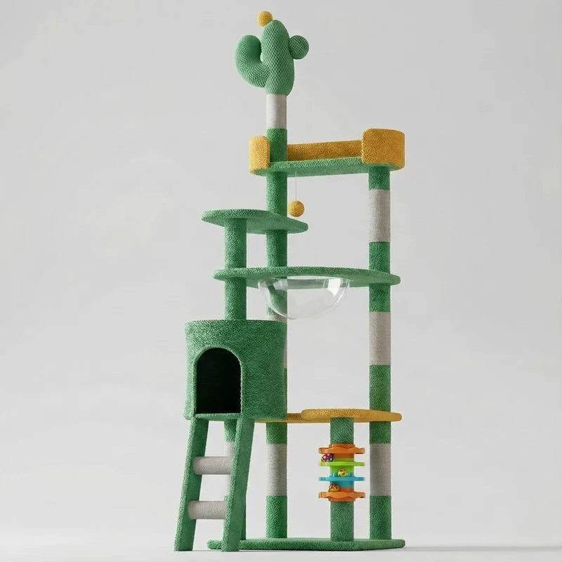 Arbre à Chat Cactus Géant 180 cm - Design Original, Capsule Spatiale & Jeux