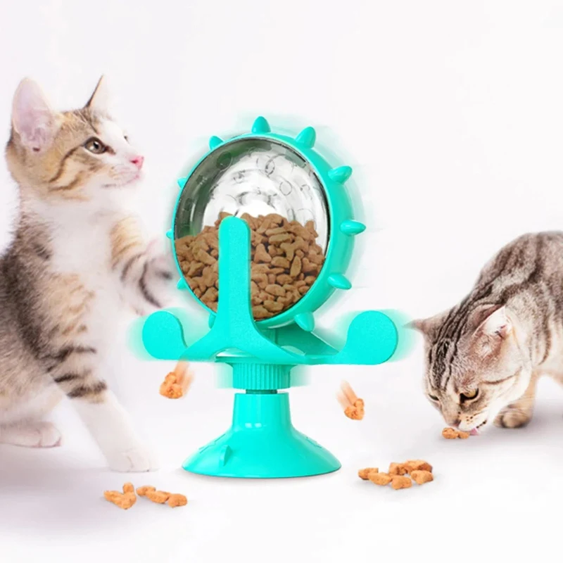 Jouet distributeur de croquettes à roue pour chat et chiot