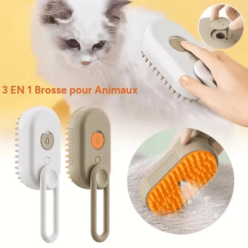 Brosse de massage à spray pour chien et chat - bain, démêlage et peignage
