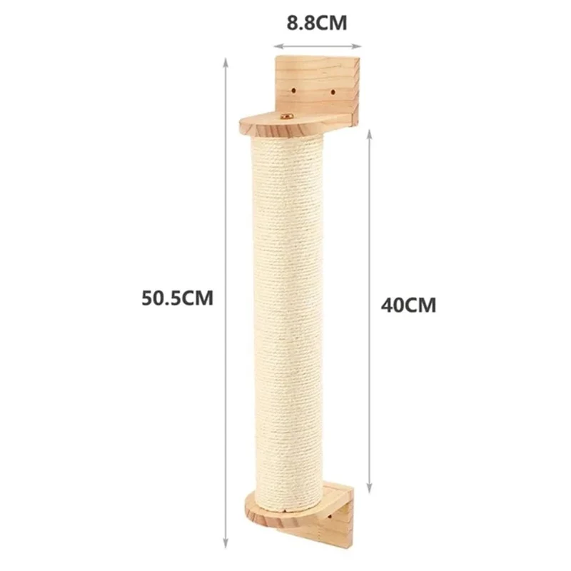 Corde d'escalade murale pour chat en sisal et bois