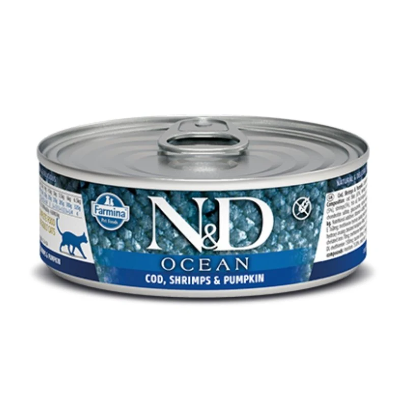 Farmina conserve chat 2.8oz, ocean, formule morue, crevette et citrouille