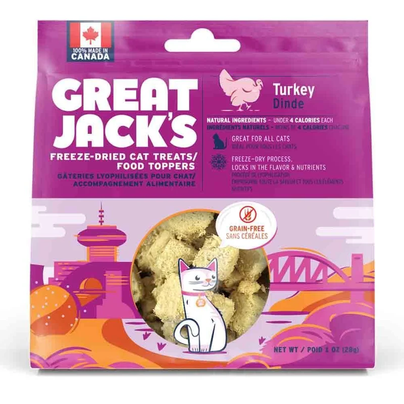 Gâteries lyophilisées pour chat Great Jack's - Dinde