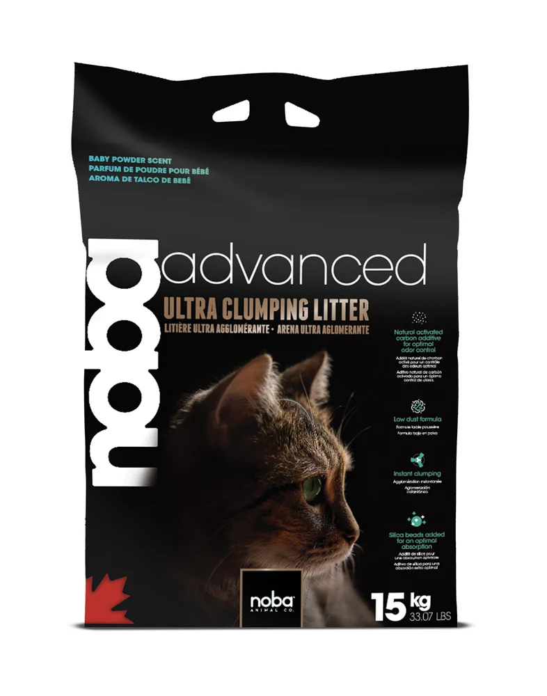 Noba Advanced - Parfum de Poudre de Bébé - Litière Ultra Agglomérante pour Chats