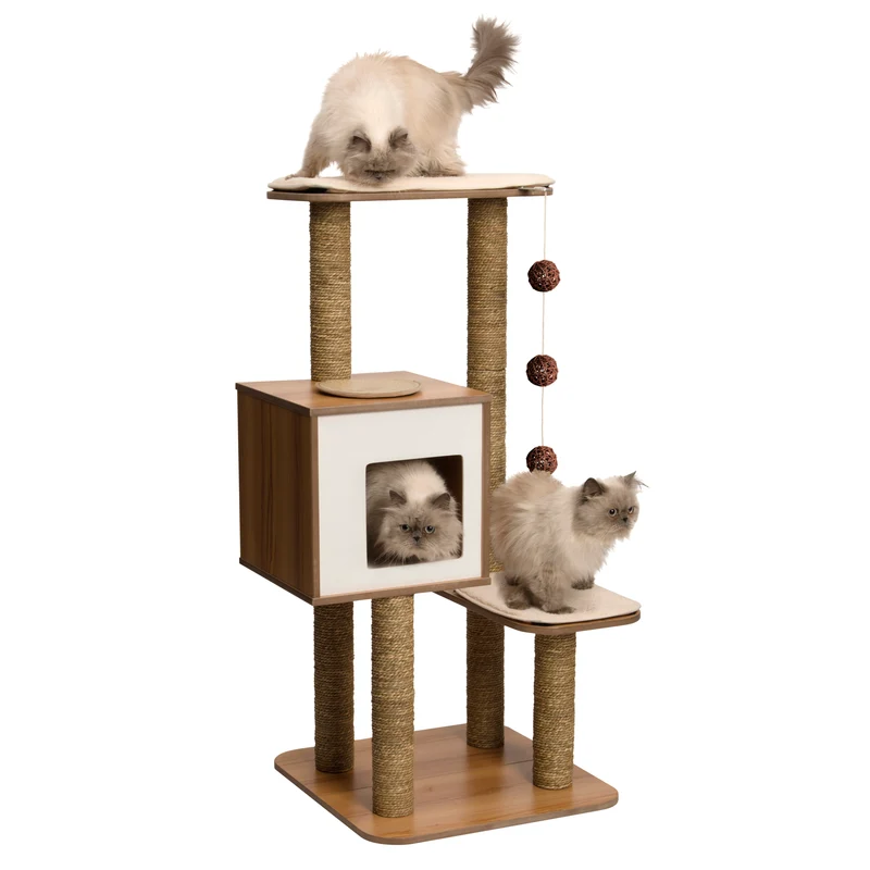 Meuble V-High Base Vesper, noyer, 56 x 56 x 121,5 cm