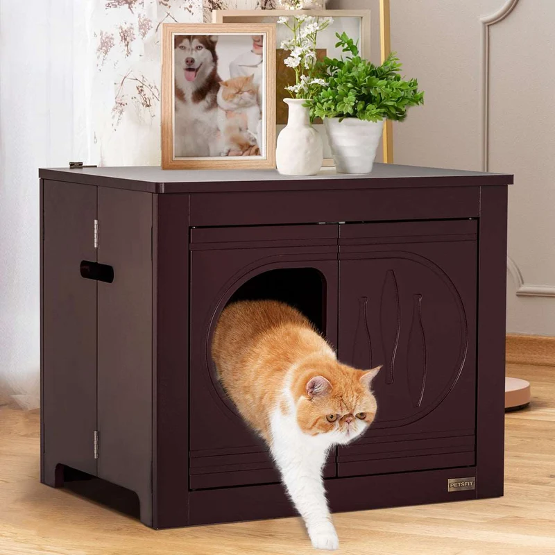 PETSFIT Cat Litter Box as Cat House Collapsible Use No Assembly Needed (Only available in the USA)