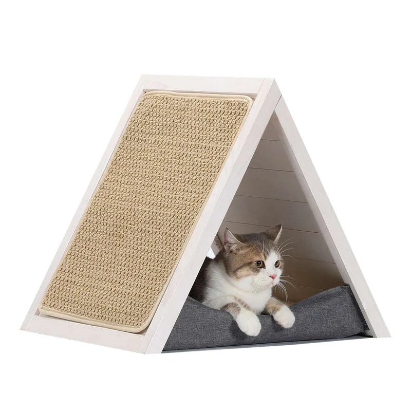 PETSFIT Cat Scratcher House Wood Cats House as Cave and Bed