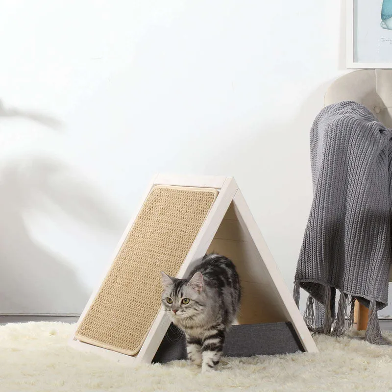 PETSFIT Cat Scratcher House Wood Cats House as Cave and Bed
