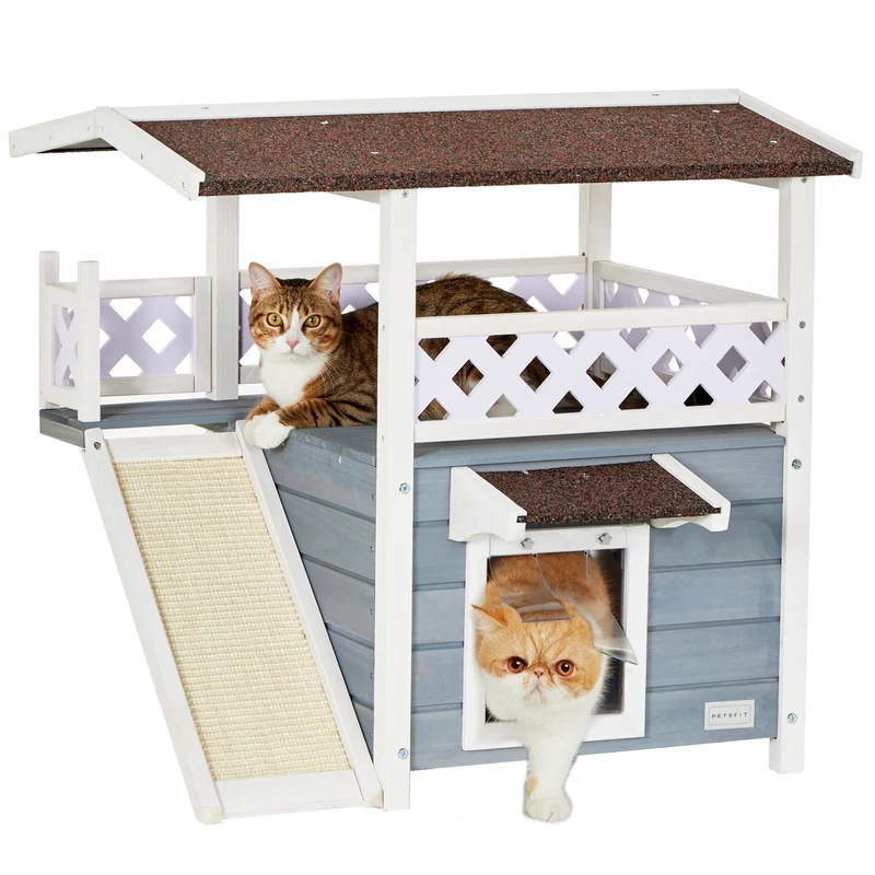 PETSFIT Cat House for Outdoor Feral Cat Shelter