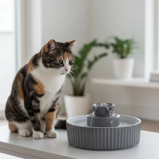 FONTAINE CHAT CERAMIQUE | Faïence Féline