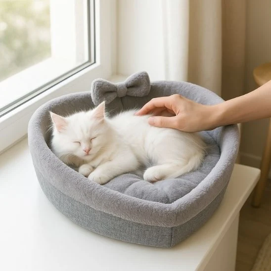 Panier chat Coeur Gris Douillet