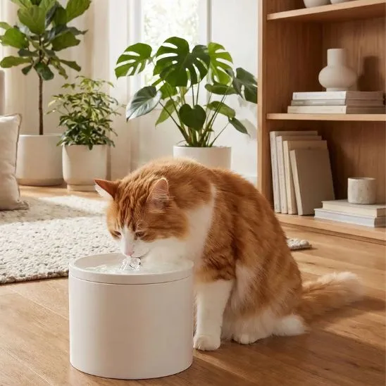 FONTAINE A EAU CHAT CERAMIQUE | Rosée de Porcelaine