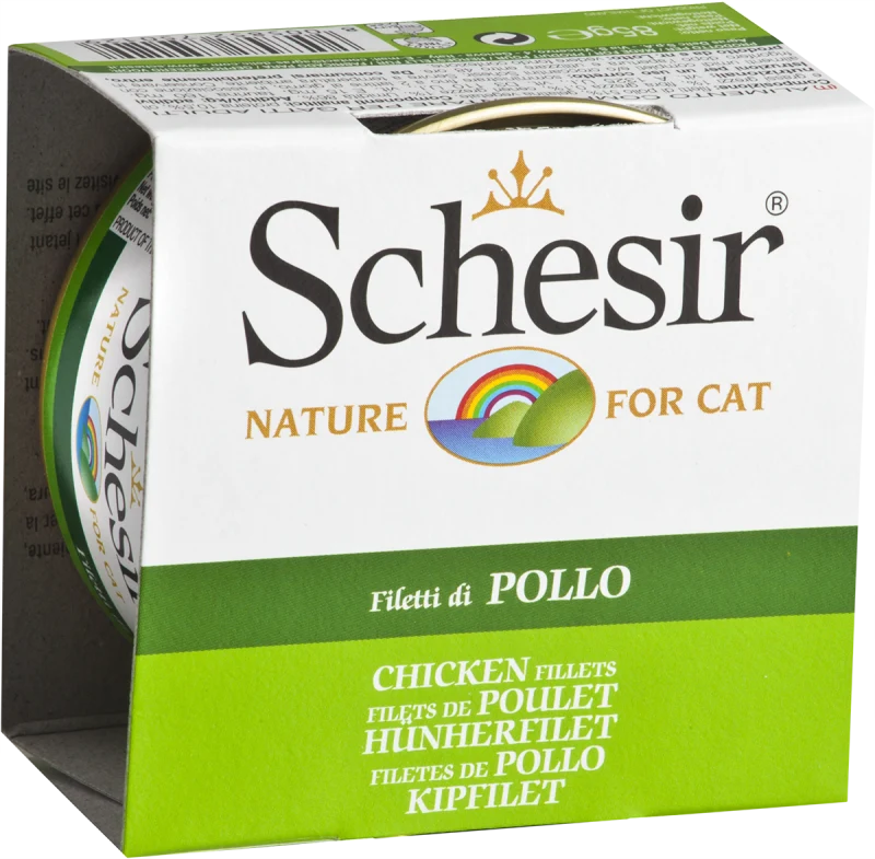 Schesir - Chat Adulte Filets de Poulet en Gelée - Nourriture Humide pour Chats