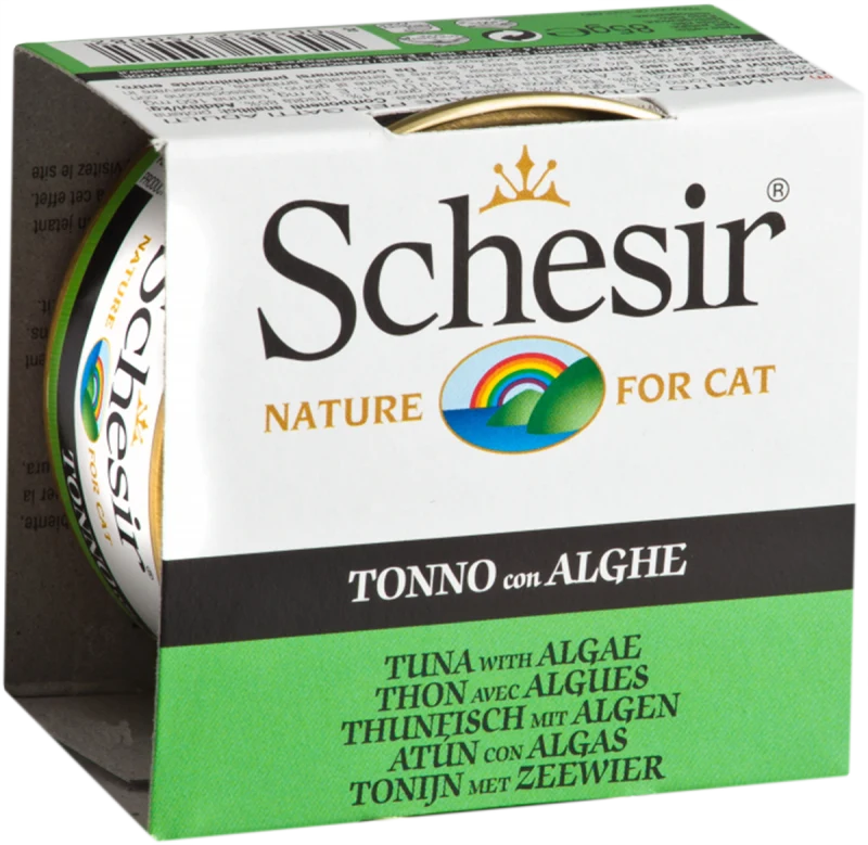 Schesir - Chat Adulte Thon et Algues en Gelée - Nourriture Humide pour Chats