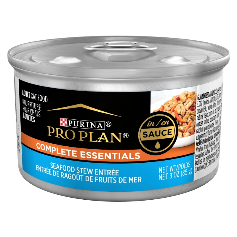 Purina Pro Plan Complete Essentials - Chat Adulte Ragoût de Fruits de Mer en Sauce - Nourriture Humide pour Chats