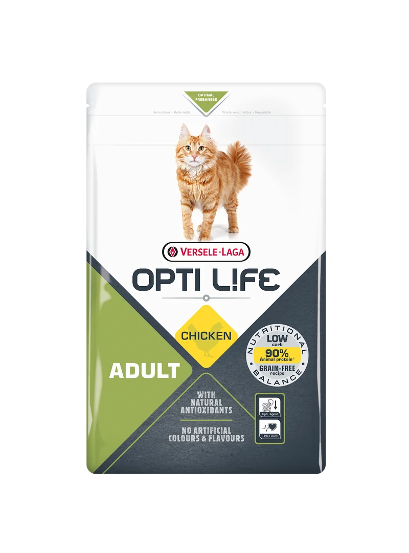 Opti Life - Chat Adulte Poulet - Nourriture Sèche pour Chats