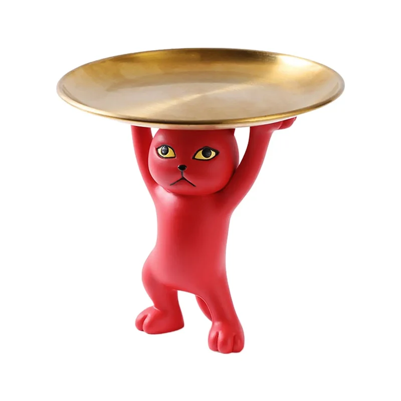 Statue de Chat Vide-poche en résine