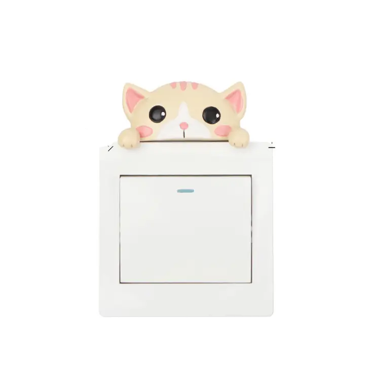 Sticker Chat 3D pour prise ou interrupteur