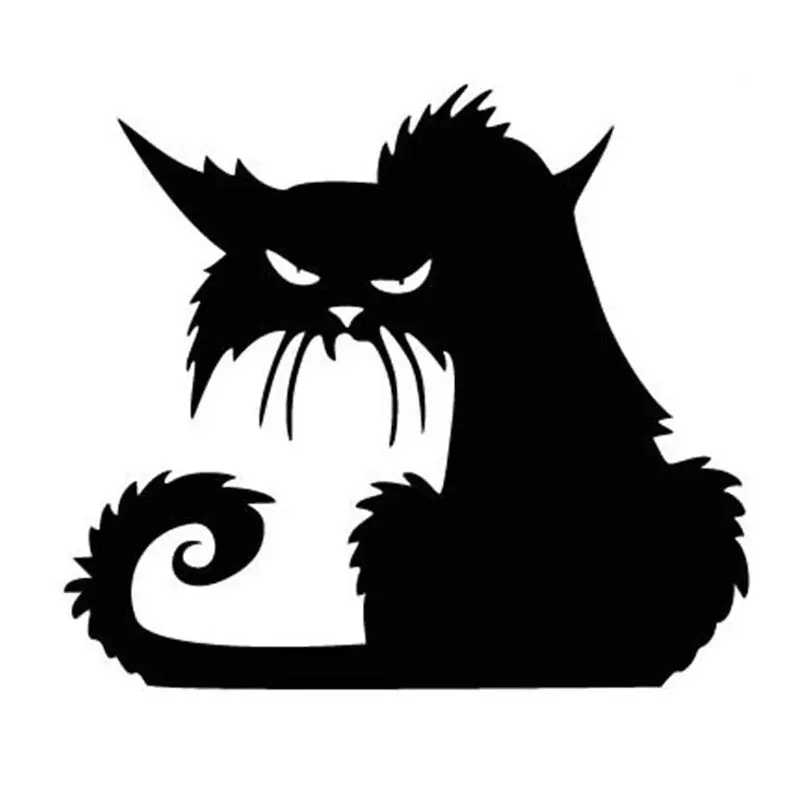Sticker Chat Noir de Mauvaise Humeur