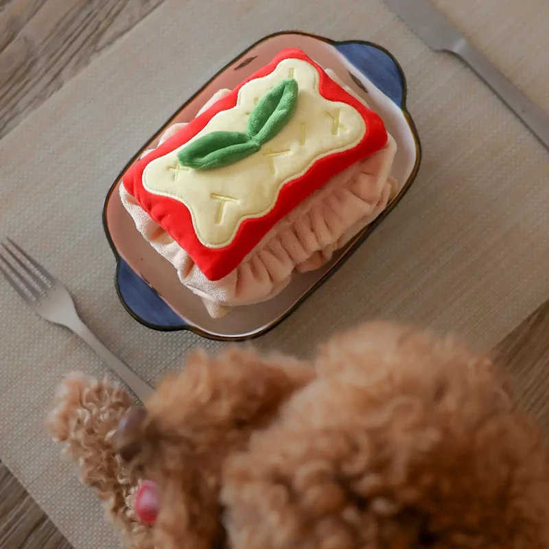 Jouet de fouille chien Lasagne 🍝 – jeu d’occupation gourmand