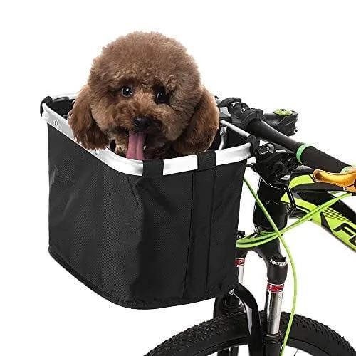 Panier de vélo avant pliant et amovible pour chien et chat