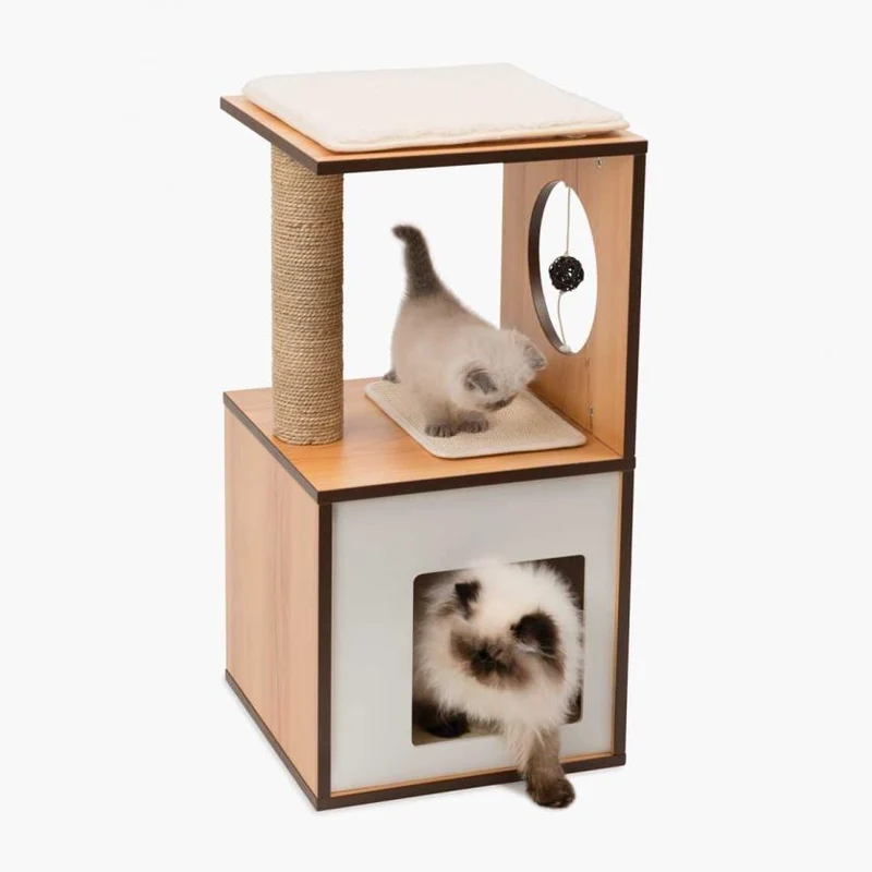 Meuble Box Vesper Petit – noyer, arbre à chat