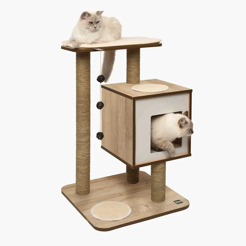 Meuble High Base Vesper – chêne, arbre à chat