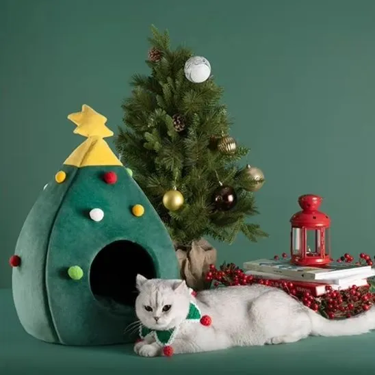 Niche chat - Sapin de Noël