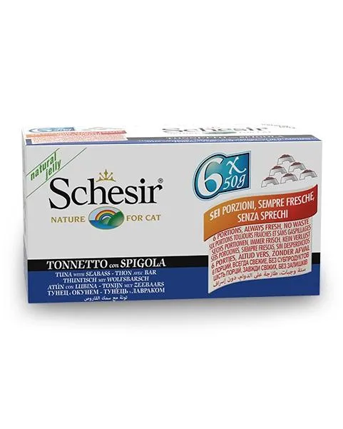 Conserve pour chat Schesir - Thon et bar paquet de 6