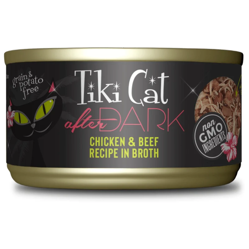 Tiki Cat After Dark, conserve pour chat recette de poulet et boeuf