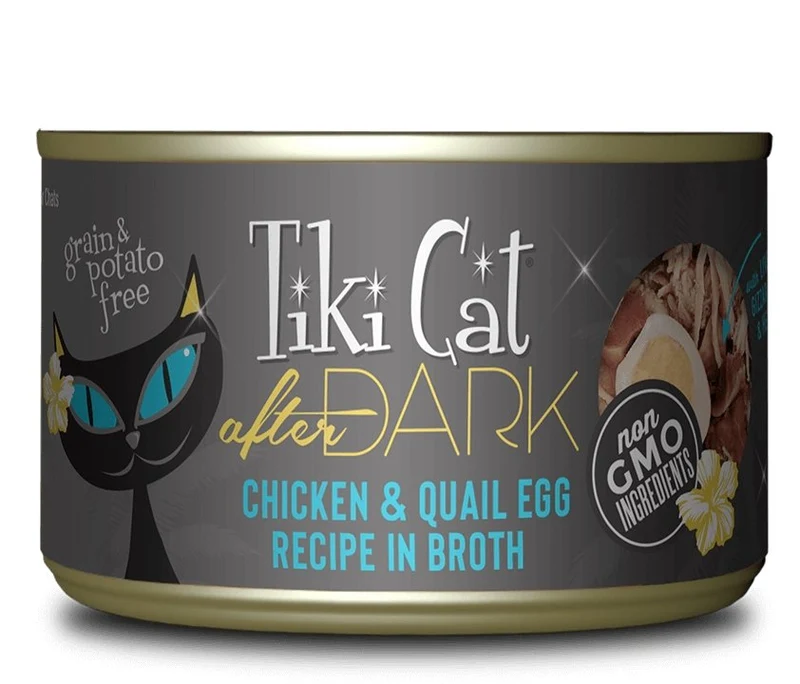Tiki Cat After Dark, conserve pour chat recette de poulet et oeuf de caille
