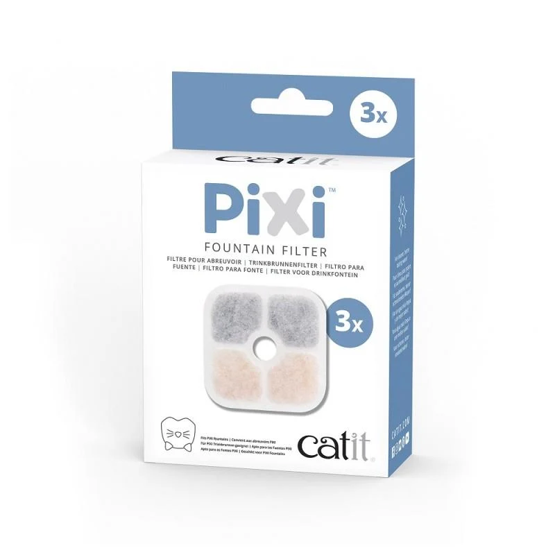 Catit PIXI Cartouches filtrantes pour abreuvoir - Paquet de 3, 6 ou 12