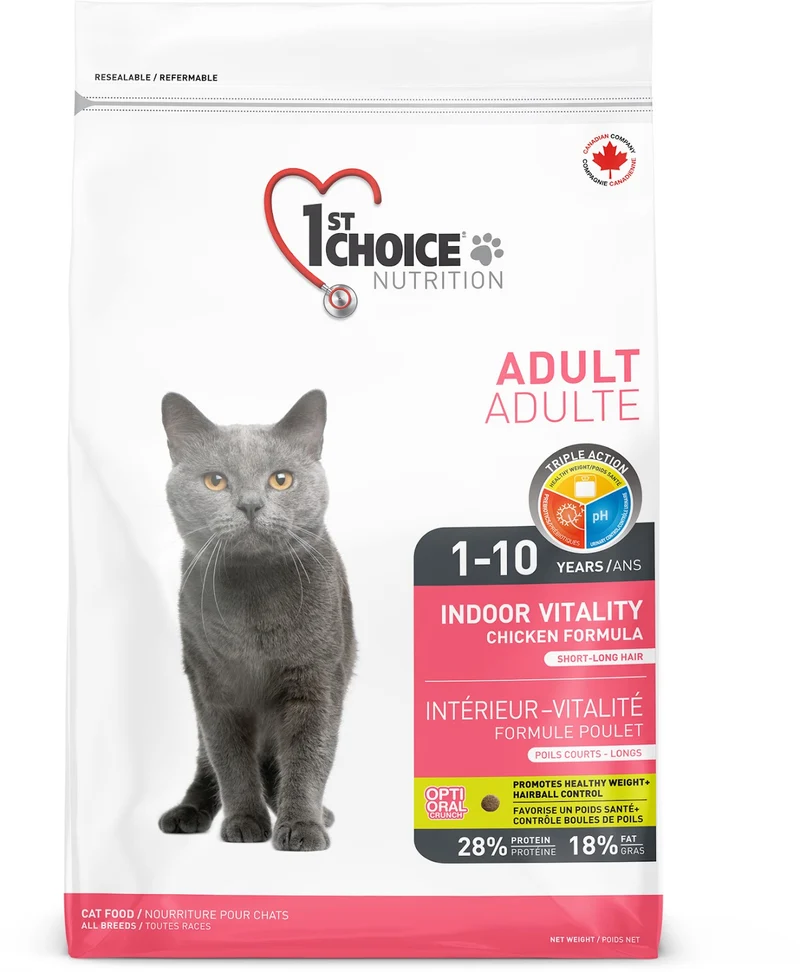 1st Choice - Chat d'Intérieur Vitalité Poulet - Nourriture Sèche pour Chats
