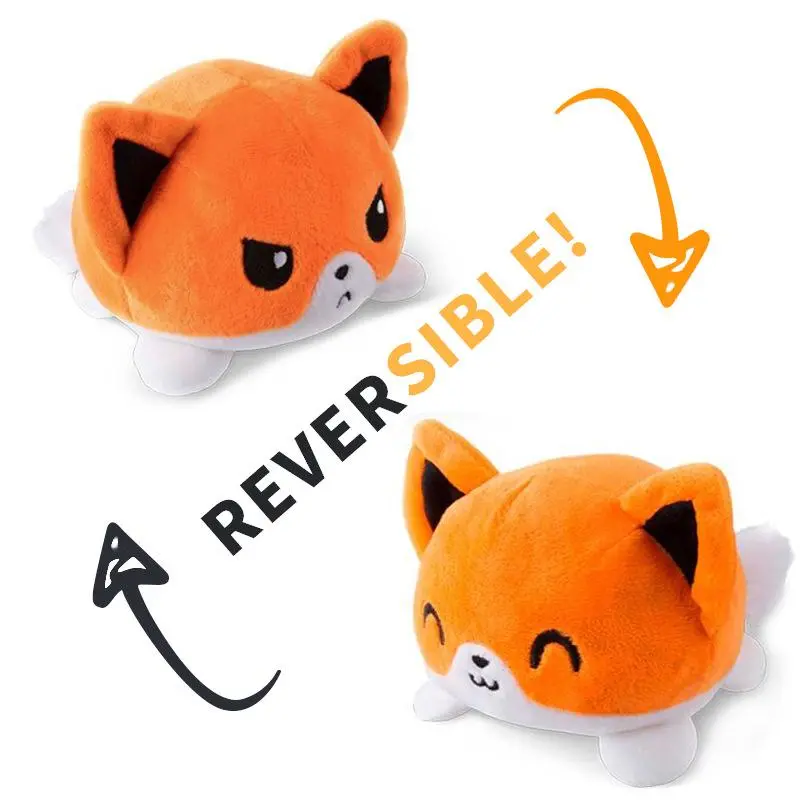 Peluche Réversible Chat Orange
