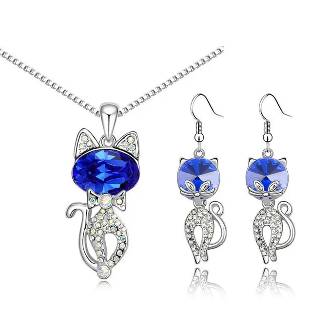 Pendentif Chat à Tête Bleu